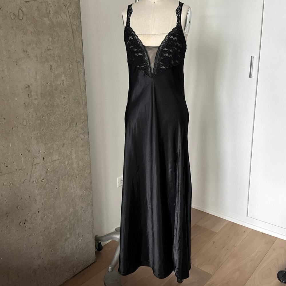 Vintage Victoria Secret Black Lace Slip SZ S